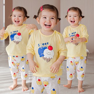 Cordi-i Bộ thun lửng cotton cao cấp cho bé Cherry Cream Three-quarter Pajamas (23SS)_CE231 chính hãng Cordi-i Hàn Quốc / Thời trang Xuân Hè Cho Bé