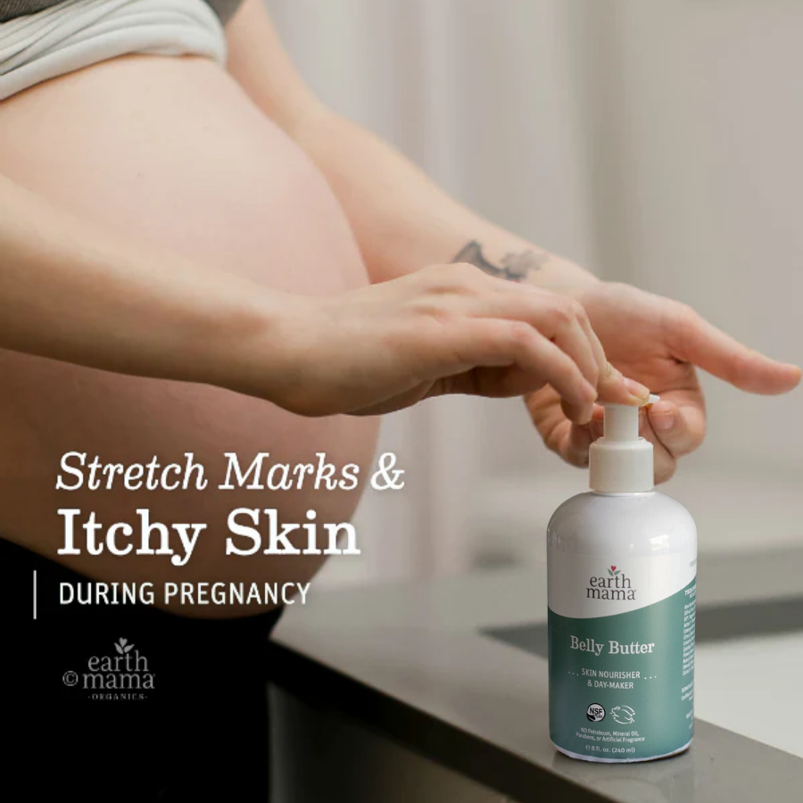 Lotion hữu cơ dưỡng ngăn rạn da bụng bầu Earth Mama Belly Butter 240ml