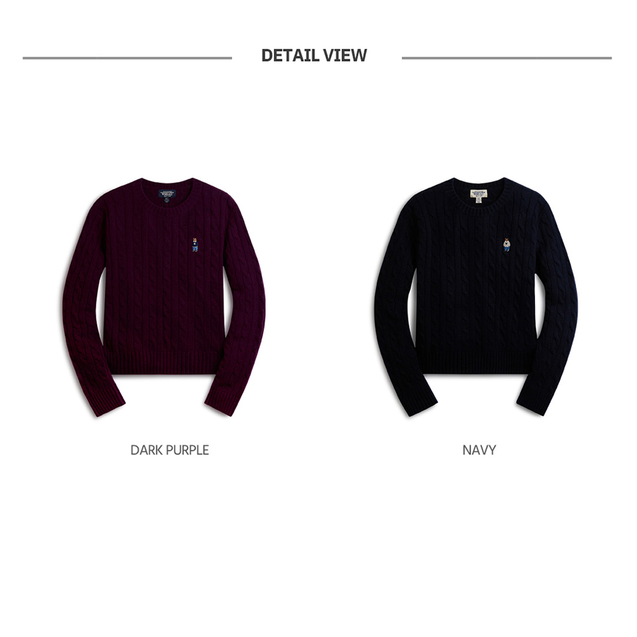 Áo Len WHO.A.U WHKAD4901F Steve R Neck Cable Pullover Wool for Women