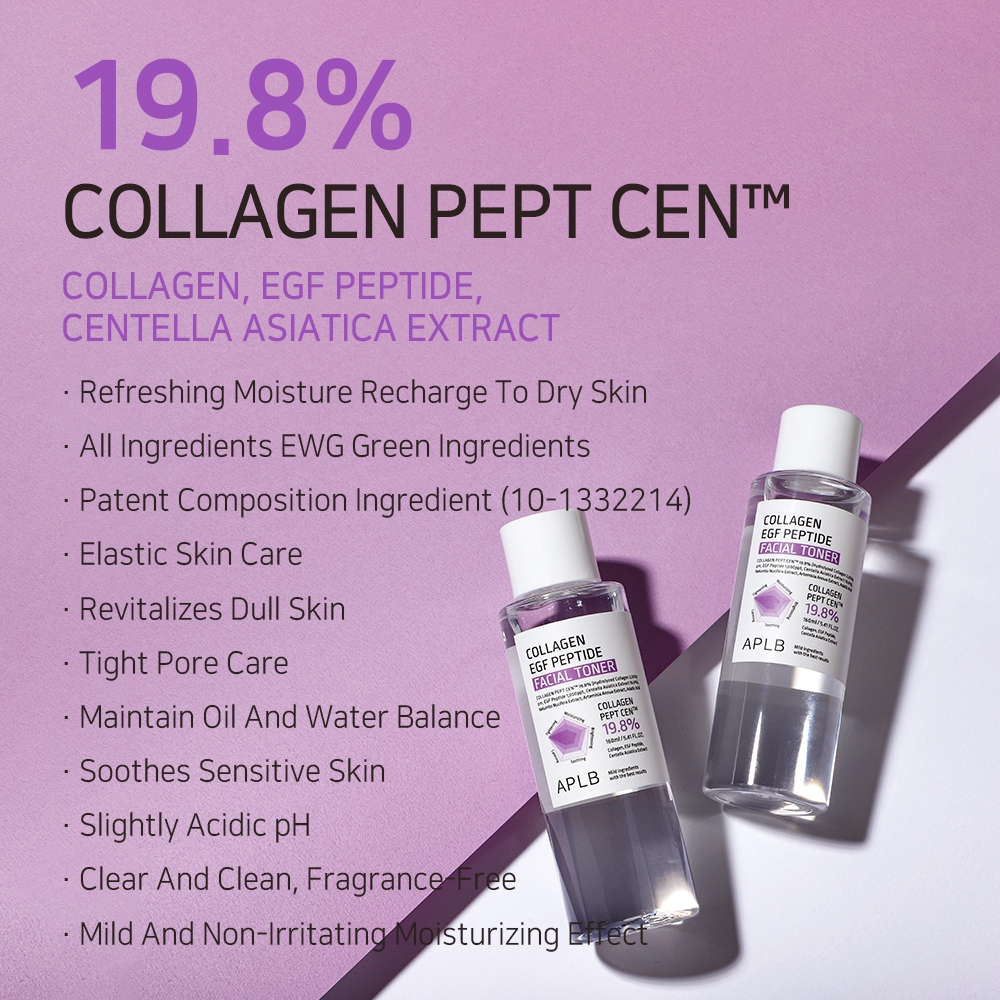 Toner Dưỡng Ẩm Chống Lão Hóa Tăng Độ Đàn Hồi Cho Da APLB Collagen EGF Peptide Facial Toner 160ml