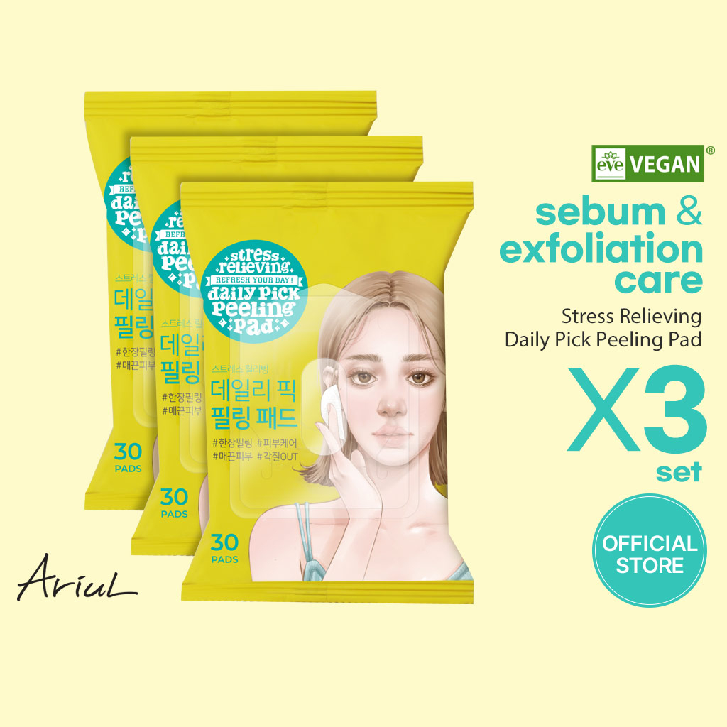 [Ariul Official] Peeling Pad giảm căng thẳng hàng ngày 30 miếng (3 bịch), bã nhờn & tẩy tế bào chết 
