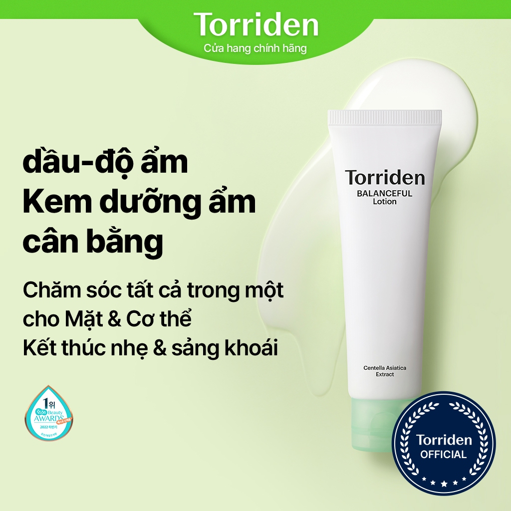 Sữa dưỡng TORRIDEN cân bằng da từ rau má giữ ẩm cho mặt và toàn thân 50ml