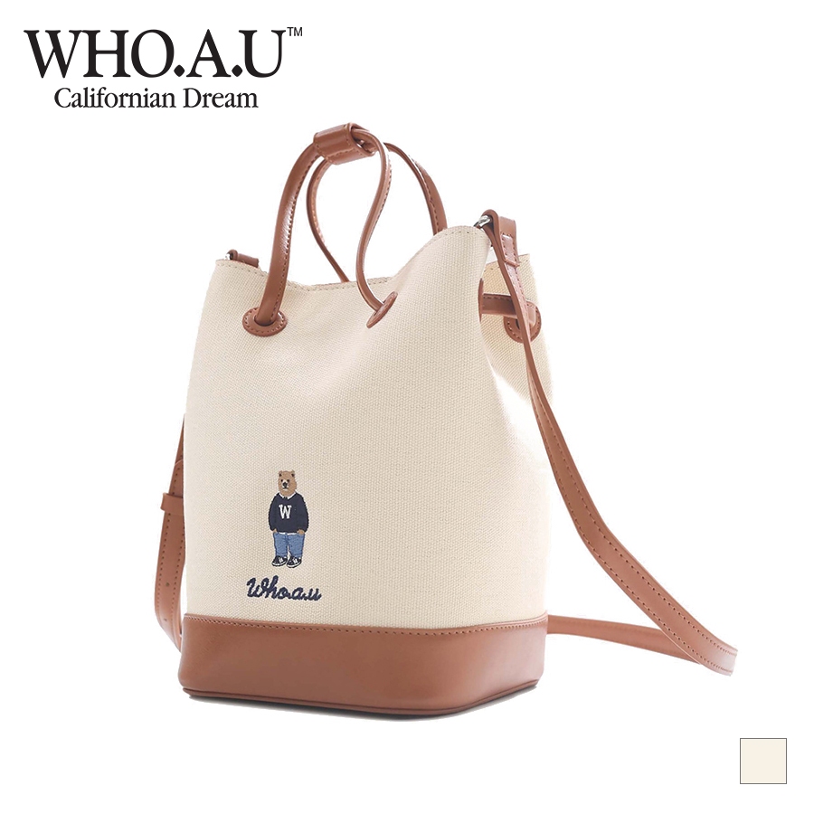 Túi Xách WHO.A.U WHBGD4911A Steve Canvas Square Bucket Bag