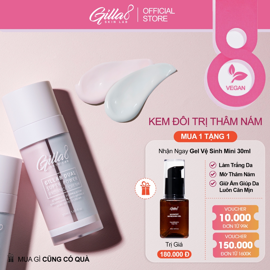 Kem Đôi Đặc Trị Thâm Nám Gilla8 Dual Super Power Radiance Cream