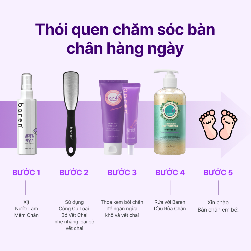 baren Bộ dụng cụ chăm sóc chân
