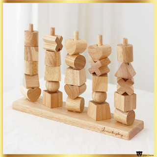Đồ chơi trẻ em bằng gỗ giáo dục Hình dạng phù hợp với đồ chơi xếp chồng đồ chơi