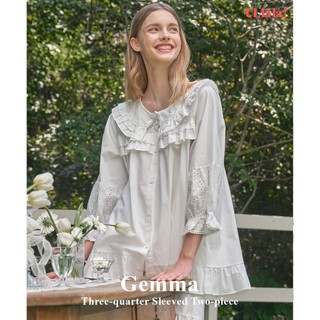  (24101WTFSN) Gemma Bộ Ngủ Tay Lửng Màu Ivory (40'S) Free Size