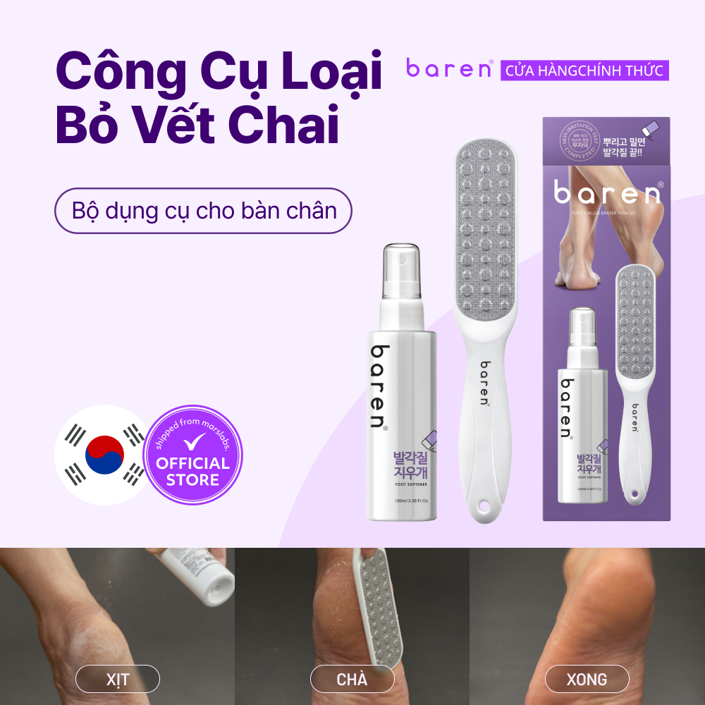 baren Công Cụ Loại Bỏ Vết Chai Bộ dụng cụ cho bàn chân