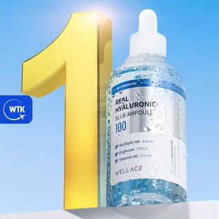 Wellage real hyaluronic blue 100 ampoule - nhiều ha, β-glucan, vitamin b5