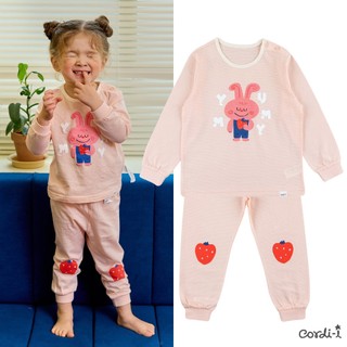 Cordi-i Bộ quần áo vải jacquard cao cấp thoáng mát cho bé Berry Bunny Baby Jacquard Homewear (24SS)-AL149 Bộ quần áo thời trang bé trai bé gái chính hãng Cordi Hàn Quốc
