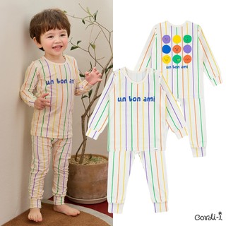 Cordi-i Bộ thun dài tay cao cấp cho bé Stamp Single Spandex Baby Homewear (24SS)-AB257 Bộ quần áo thời trang bé trai bé gái chính hãng Cordi Hàn Quốc