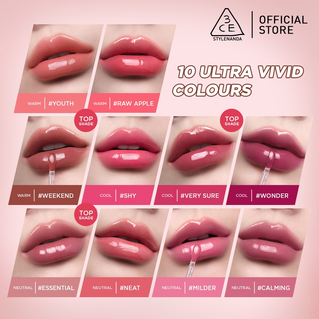 3CE Drop Glow Gel 4g Son bóng dạng gel  rạng rỡ đôi môi | Official Store Lip Make up Cosmetic | BigBuy360 - bigbuy360.vn