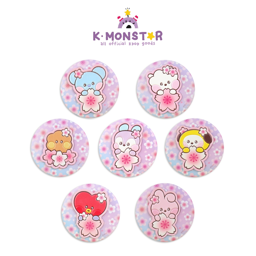 BT21 minini LEATHER PATCH MIRROR 2024 CHERRY BLOSSOM