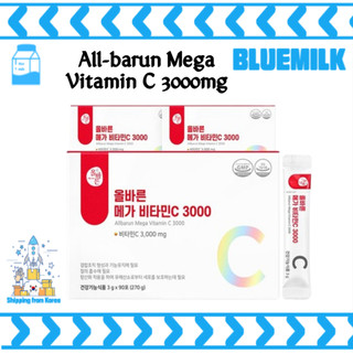 All - Barun mega vitamin C 3000, vitamin C hàm lượng cao, bột vitamin C chống oxy hóa (3g x 90 gói)