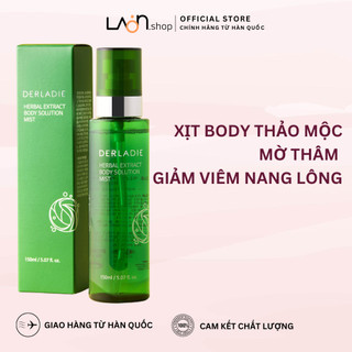 Xịt Mụn Lưng, Mờ Thâm, Giảm Viêm Nang Lông Derladie Herbal Extract Body Solution Mist 150Ml