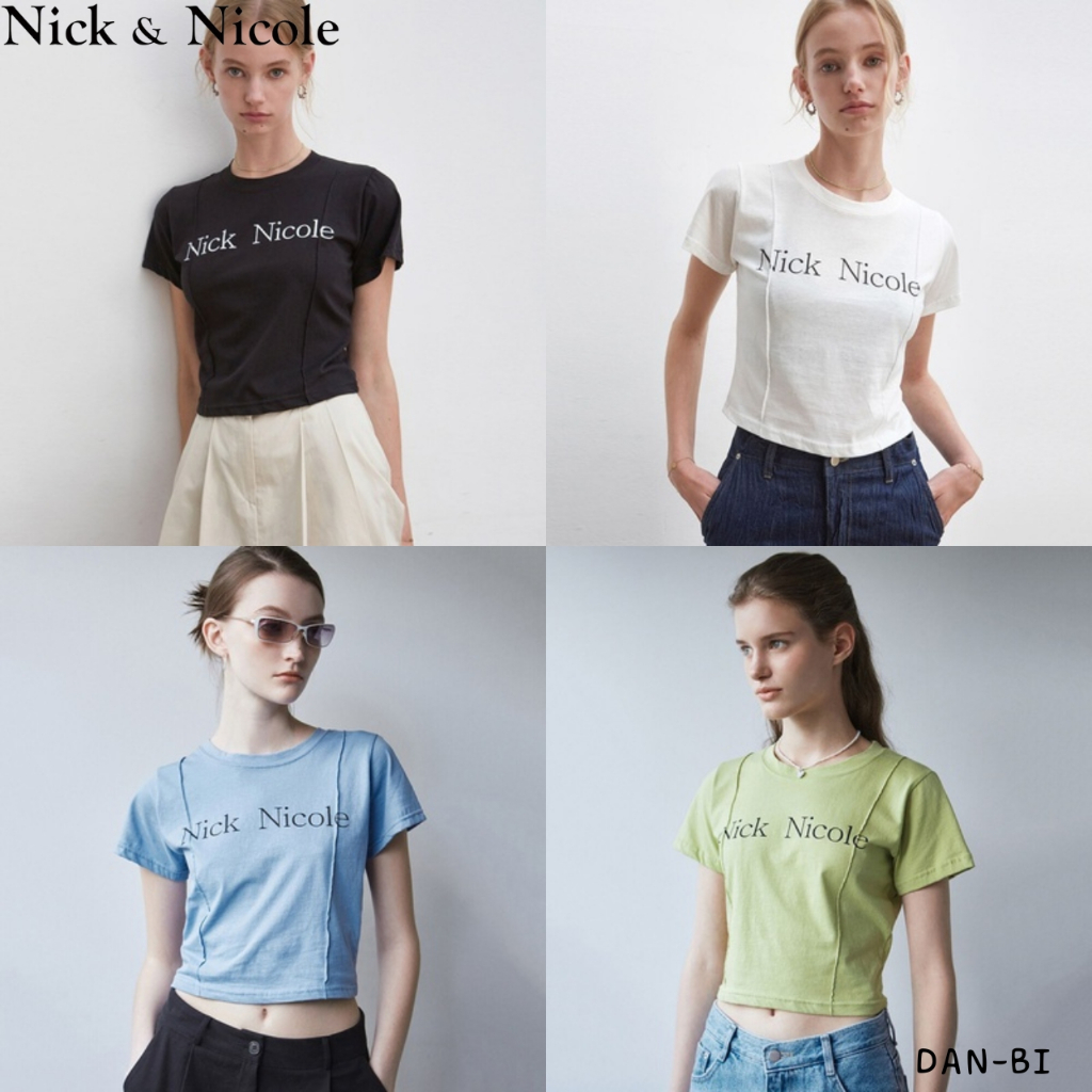 [NICK & NICOLE] NICOLE PIN TUCK CROP TEE _ 7 màu / sản phẩm KR chính hãng 100% / Vận chuyển nhanh từ