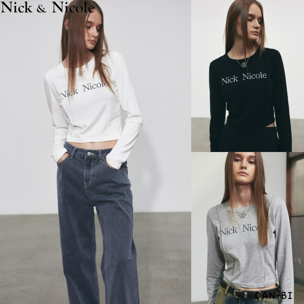 [NICK & NICOLE] NICOLE PIN TUCK Tay dài CROP TOP _ 7 màu / 100% sản phẩm KR chính hãng / Vận chuyển 