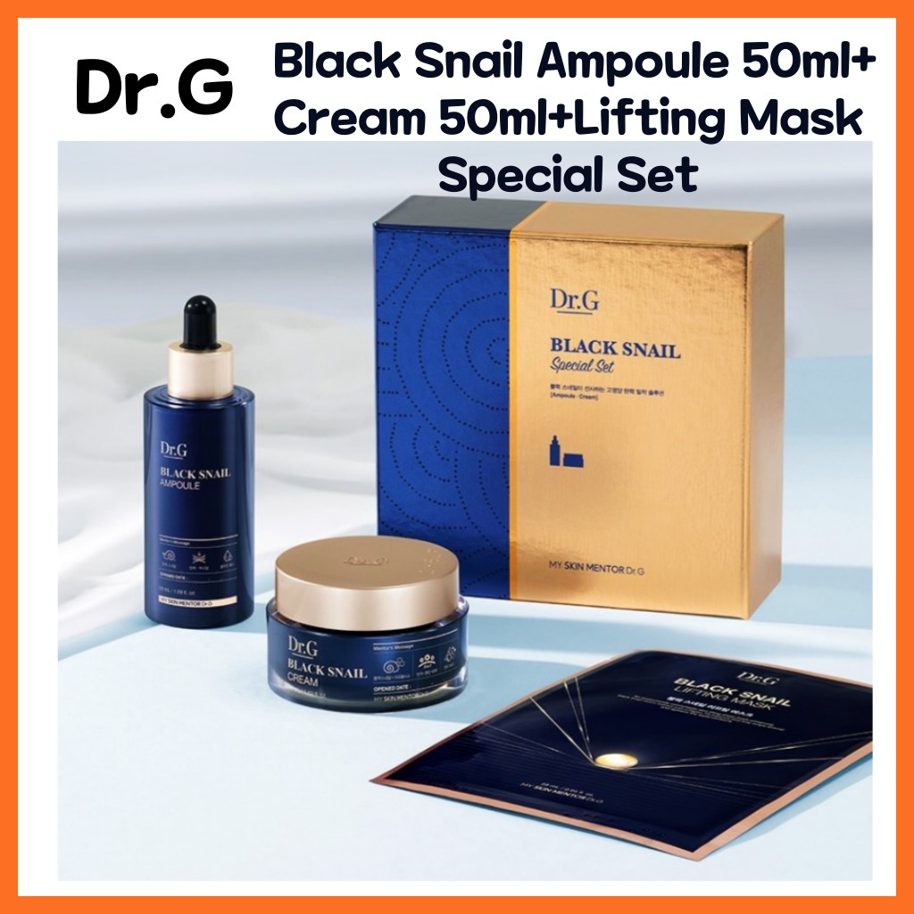 [Dr.g] Ốc sên đen Ampoule 50ml + Kem ốc sên đen 50ml + Mặt nạ nâng ốc sên đen Bộ đặc biệt [Dr.G] Black Snail Ampoule 50ml+Black Snail Cream 50ml+Black Snail Lifting Mask Special Set
