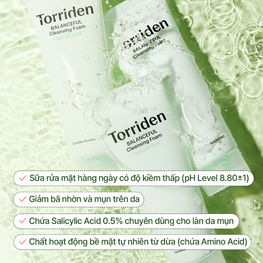 [Torriden Chính hãng] Sữa rửa mặt tạo bọt làm sạch da BALANCEFUL CICA, 150ml , Cleansing Foam | BigBuy360 - bigbuy360.vn