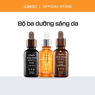 Jumiso All Day Vitamin Brightening Trio 30ml _ Serum dưỡng da mặt làm sáng & cân bằng, Serum làm săn chắc VC-IP1.0, Serum phát sáng Pure C 5.5