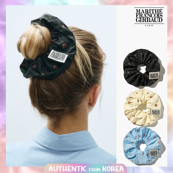 Marithe Francois Girbaud 2025 MỚI CHO NỮ CLASSIC LOGO HOA TÓC SCRUNCHIE 3 MÀU