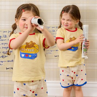 Cordi-i Bộ thun ngắn Heart Butter kids (24SS) -CF170 từ Hàn Quốc Xuân Hè trang phục trẻ em đồ ngủ trẻ em mặc nhà