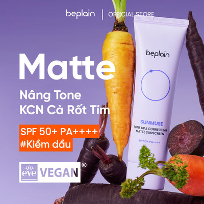 [Beplain X Hannah Olala] Kem chống nắng BEPLAIN Sunmuse lai Vật Lý & Hoá Học Nâng Tone & Hiệu chỉnh da Matte Mịn lì SPF 50+ PA++++ 50mL