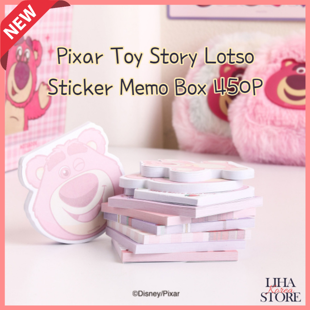 Daiso Hàn Quốc Pixar Toy Story Lotso Sticker Memo Lotso Giấy Dán Ghi Chú Hộp Ghi Nhớ Quà Tặng Sinh N