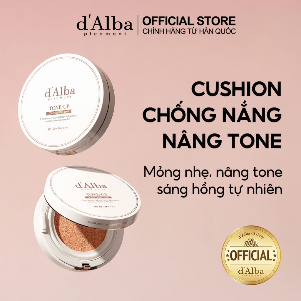 [d'Alba Official] Phấn nước chống nắng nâng tông SPF 50 + PA + + + + d'Alba Tone Up Sun Cushion