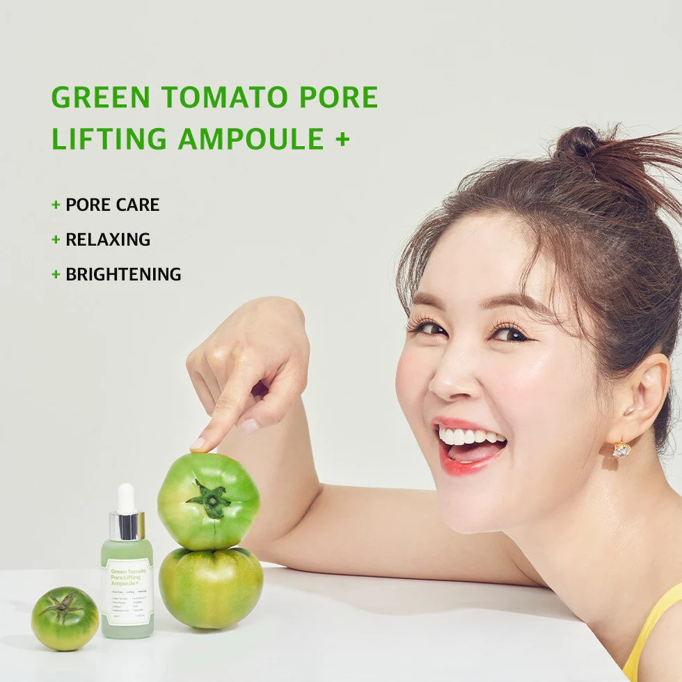SUNGBOON EDITOR Green Tomato Pore Lifting Ampoule Plus  30ml kèm QUÀ TẶNG with FREEBIES