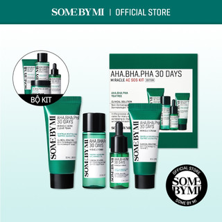 Bộ 4 sản phẩm minisize chuyên sâu Some By Mi AHA-BHA-PHA 30 Days Miracle AC SOS