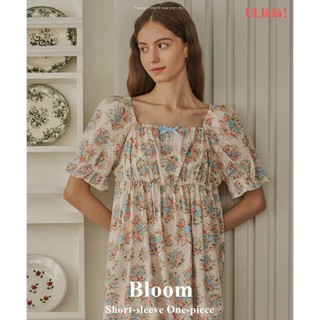  (24145WOSXN) ULLALA PAJAMAS Bloom Tay Ngắn Một Mảnh Màu Be nhạt (40'S) Free Size