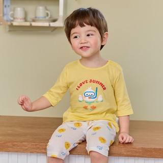 Cordi-i Bộ thun lửng cotton cao cấp cho bé Snorkeling Duck Three-quarter pajama (24SS) - CE263 chính hãng Cordi-i Hàn Quốc