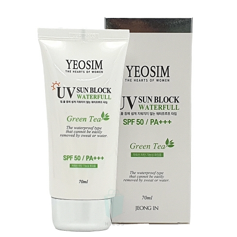 Trà xanh YEOSIM UV SUN BLOCK Waterfull SPF50 / PA + + + 70ml / HÀN QUỐC