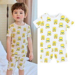 Cordi-i Bộ thun mỏng thoáng mát cho bé Tiny Duck Shirred Rib Homewear (24SS)-BE009 từ Hàn Quốc Xuân Hè Quần áo trẻ em homewear đồ ngủ