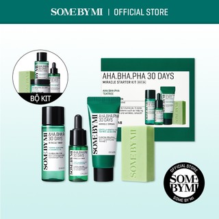 Bộ Kit dưỡng 4 món SOME BY MI AHA-BHA-PHA 30 Days Miracle Starter Kit (Toner / Serum / Kem / Xà phòng tẩy trang)