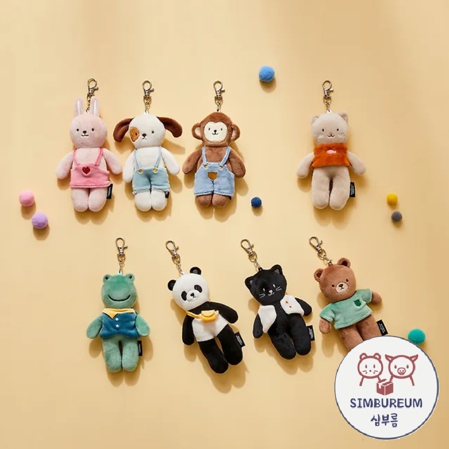 [Modern House] Korea Modern Family Animals Soft Plush Doll Keychain ; Móc khóa búp bê sang trọng mềm