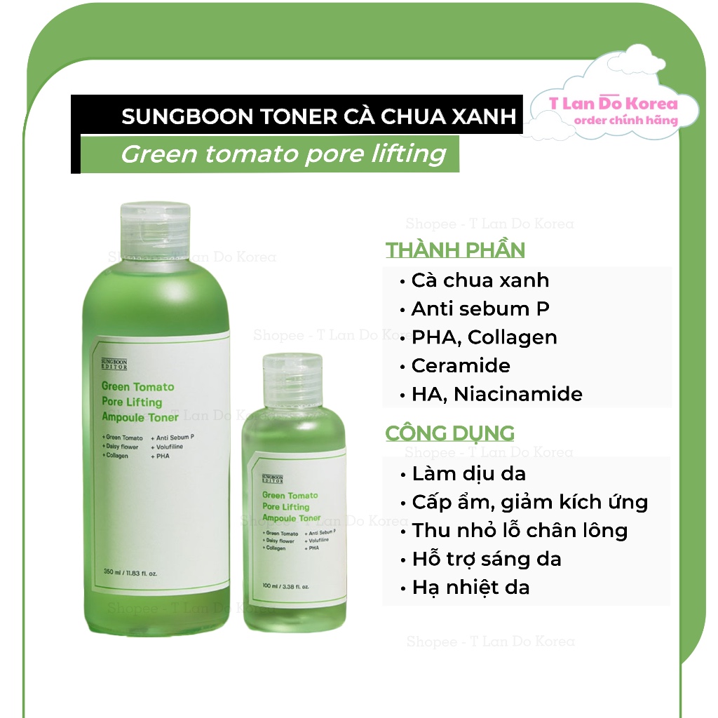 Toner Cà Chua SungBoon 350ml + 100ml