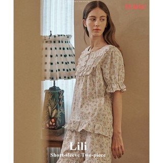  (24151WTSSN) ULLALA PAJAMAS Lili Tay Ngắn Hai Mảnh Ngà (40'S) Free Size