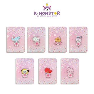 Bt21 minini leather patch passport cover 2024 cherry blossom