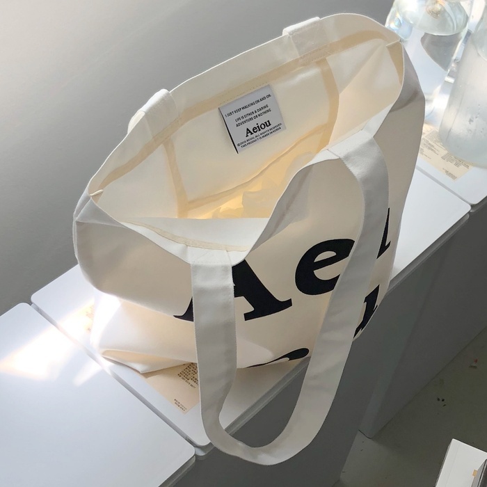 Túi tote Logo Aeiou Cotton order chính hãng Hàn Quốc
