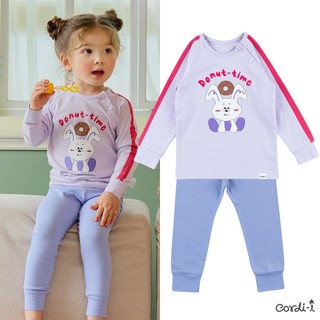 Cordi-i Bộ thun dài tay cao cấp cho bé Donut Time Single Spandex Baby Homewear (24SS)-AB274 Bộ quần áo thời trang bé trai bé gái chính hãng Cordi Hàn Quốc