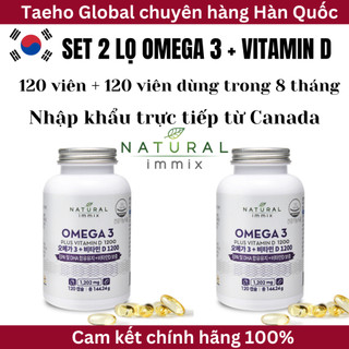 Viên uống dầu cá Omega-3+Vitamin D(EPA+DHA 1100mg) bổ mắt tăng đề kháng 120 viên x 2 lọ dùng trong 8 tháng  [Natural Immix]