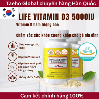 Viên uống tăng cường hấp thu canxi Vitamin D3 Life Vitamin D3 5000IU 180 viên Hàn Quốc [New Nature]