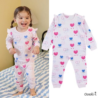 Cordi-i Bộ quần áo vải jacquard cao cấp thoáng mát Họa Tiết Trái Tim Đôi Dành Cho Bé Trai Gái (24SS) - AL141