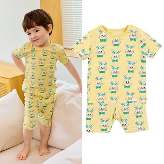 Cordi-i Bộ thun tay ngắn thoáng mát cho bé Tiny Rabbit Shirred Rib Homewear (24SS) -BE010 từ Hàn Quốc Xuân Hè Quần áo trẻ em homewear đồ ngủ