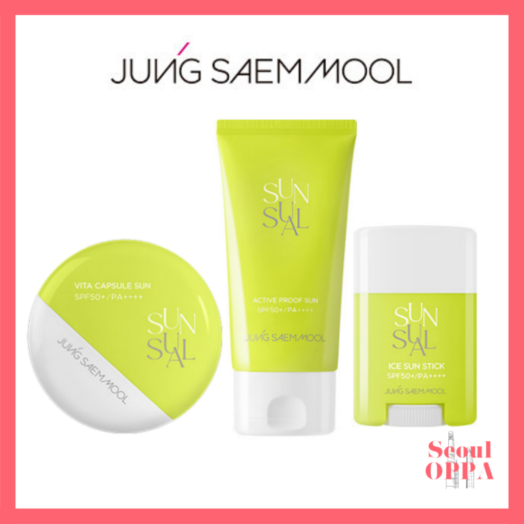 [Jung Saem Mool] Sun-sual Vita Capsule Sun, Active Proof Sun, Ice Sun Stick Kem Chống Nắng Phấn Chống Nắng Trắng Da Nhạy Cảm SPF 50+ PA++++ Sunscreen Face Sunblock SunStick Cream UV Protection Whitening Cooling Wrinkle