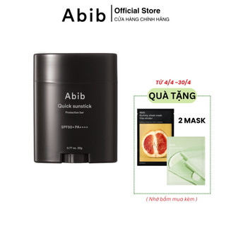 Sáp chống nắng hóa học dưỡng ẩm, không mùi, mỏng nhẹ Abib Quick Sunstick Protection Bar SPF50+ PA++++ 22g