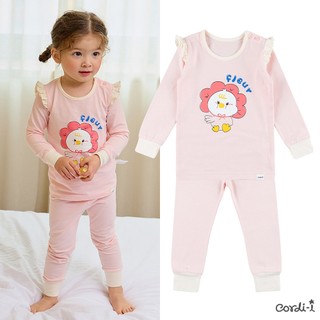 Cordi-i Bộ thun dài tay cao cấp cho bé Flower Duck Single Spandex Baby Homewear (24SS)-AB275 Bộ quần áo thời trang bé trai bé gái chính hãng Cordi Hàn Quốc