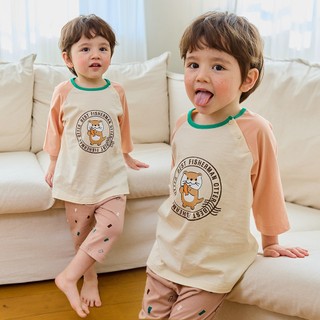 Cordi-i Bộ thun lửng cotton cao cấp cho bé Beaver Trip (24SS)-CT118 từ Hàn Quốc Xuân Hè Thu Quần áo trẻ em homewear